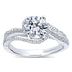 Engagement Ring 14k White Gold Diamond Bypass