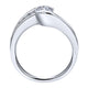 Engagement Ring 14k White Gold Diamond Bypass