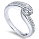 Engagement Ring 14k White Gold Diamond Bypass