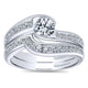 Engagement Ring 14k White Gold Diamond Bypass