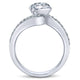 Engagement Ring 14k White Gold Diamond Bypass