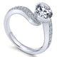 Engagement Ring 14k White Gold Diamond Bypass