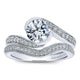 Engagement Ring 14k White Gold Diamond Bypass