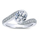 Engagement Ring 14k White Gold Diamond Bypass