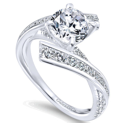 14K White Gold Diamond Bypass 14K White Gold Engagement Ring ER12336R4W44Jj