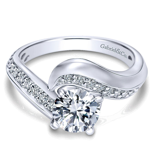 14K White Gold Diamond Bypass 14K White Gold Engagement Ring ER5323W44Jj