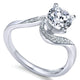 Engagement Ring 14k White Gold Diamond Bypass