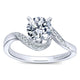 Engagement Ring 14k White Gold Diamond Bypass