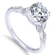 14K White Gold Diamond Cathedral Setting Straight Shank 14K White Gold Engagement Ring ER11721R4W44J