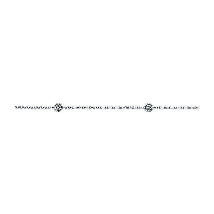 14k White Gold Diamond Chain Ankle Bracelet