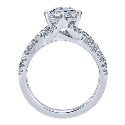 14K White Gold Diamond Criss Cross 14K White Gold Engagement Ring ER10197W44Jj