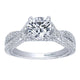 Engagement Ring 14k White Gold Diamond Criss Cross