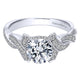 14K White Gold Diamond Criss Cross 14K White Gold Engagement Ring ER10434W44Jj