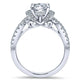 14K White Gold Diamond Criss Cross 14K White Gold Engagement Ring ER10753W44Jj