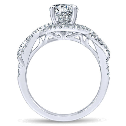 14K White Gold Diamond Criss Cross 14K White Gold Engagement Ring ER12593R4W44Jj