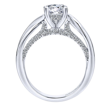 14K White Gold Diamond Criss Cross 14K White Gold Engagement Ring ER12604R4W44Jj
