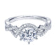 Engagement Ring 14k White Gold Diamond Criss Cross
