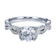 Engagement Ring 14k White Gold Diamond Criss Cross