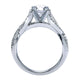 Engagement Ring 14k White Gold Diamond Criss Cross