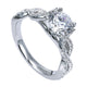 Engagement Ring 14k White Gold Diamond Criss Cross