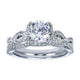 Engagement Ring 14k White Gold Diamond Criss Cross