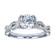 Engagement Ring 14k White Gold Diamond Criss Cross