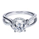 Engagement Ring 14k White Gold Diamond Criss Cross
