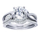 Engagement Ring 14k White Gold Diamond Criss Cross