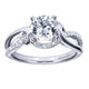 Engagement Ring 14k White Gold Diamond Criss Cross