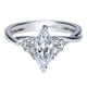 Engagement Ring 14k White Gold Diamond Criss Cross
