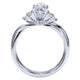 Engagement Ring 14k White Gold Diamond Criss Cross