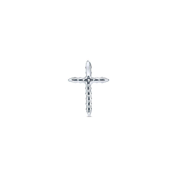 14k White Gold Diamond Cross Cross Pendant