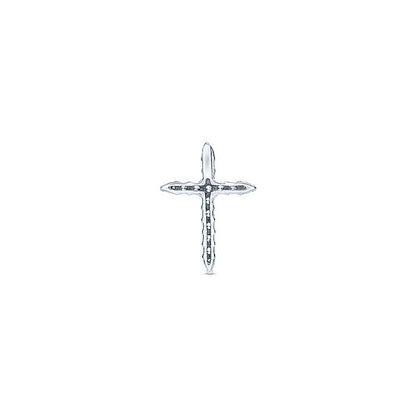 14k White Gold Diamond Cross Cross Pendant