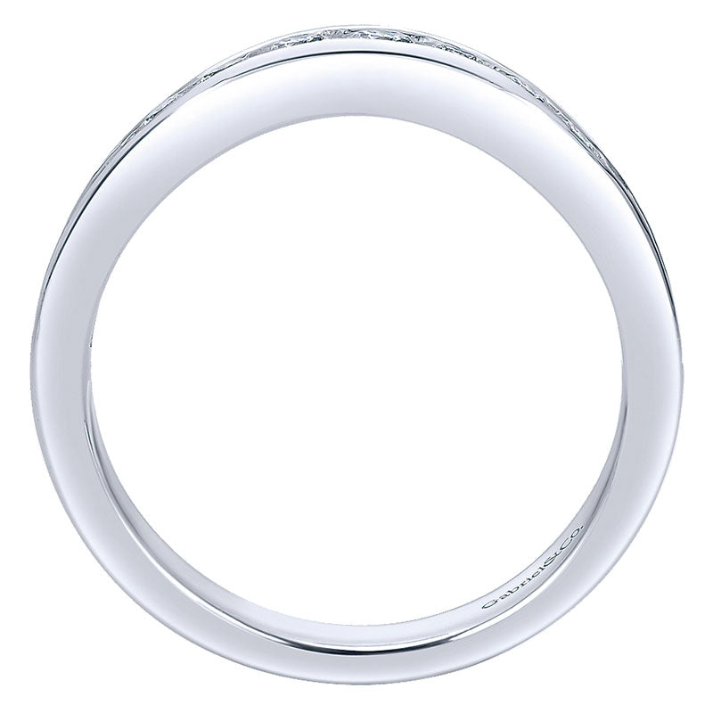 Anniversary Band 14k White Gold Diamond Curved