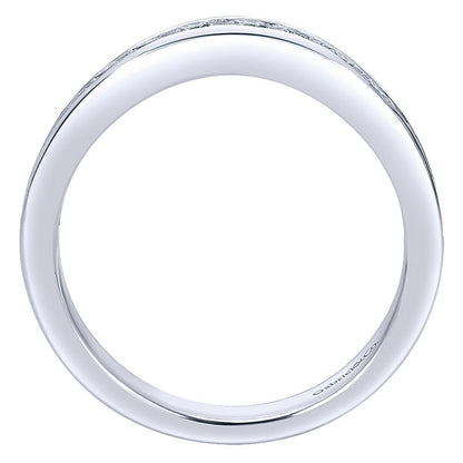 Anniversary Band 14k White Gold Diamond Curved