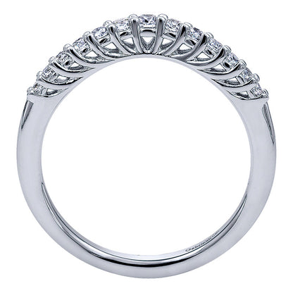 Anniversary Band 14k White Gold Diamond Curved