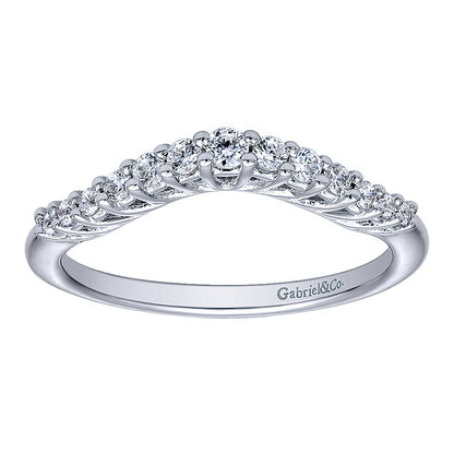 Anniversary Band 14k White Gold Diamond Curved