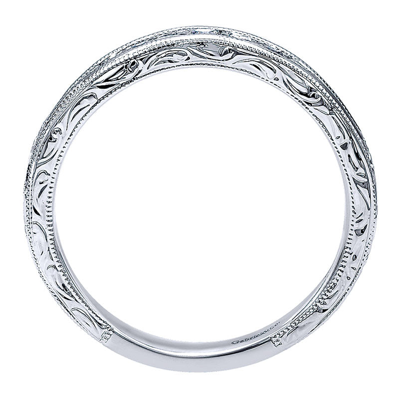 Anniversary Band 14k White Gold Diamond Curved