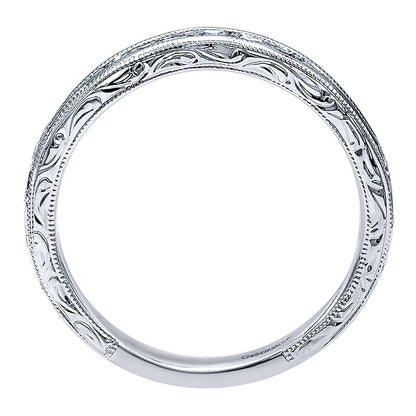 Anniversary Band 14k White Gold Diamond Curved