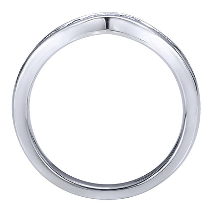 Anniversary Band 14k White Gold Diamond Curved