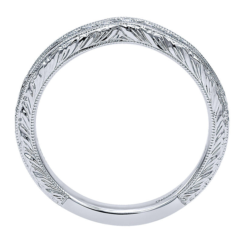 Anniversary Band 14k White Gold Diamond Curved