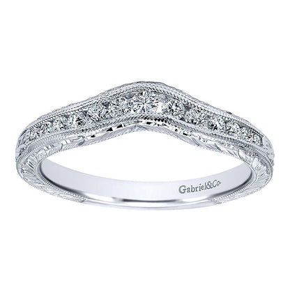 Anniversary Band 14k White Gold Diamond Curved