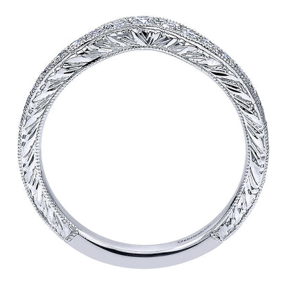 Anniversary Band 14k White Gold Diamond Curved
