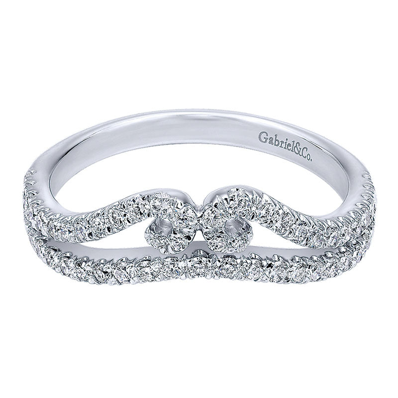 Anniversary Band 14k White Gold Diamond Curved