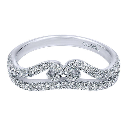 Anniversary Band 14k White Gold Diamond Curved