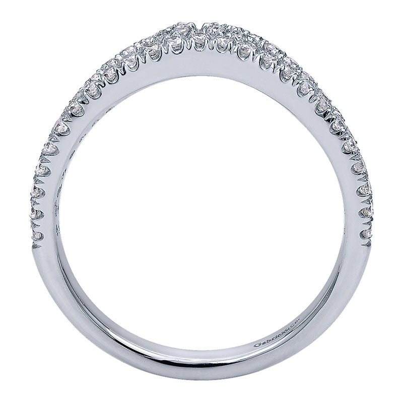 Anniversary Band 14k White Gold Diamond Curved