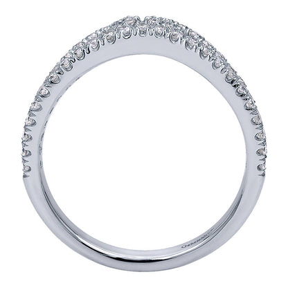 Anniversary Band 14k White Gold Diamond Curved