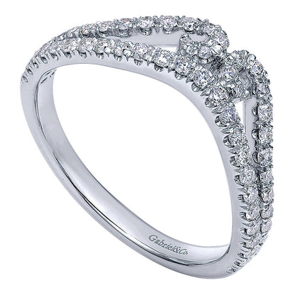 Anniversary Band 14k White Gold Diamond Curved