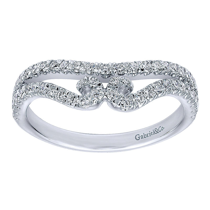 Anniversary Band 14k White Gold Diamond Curved