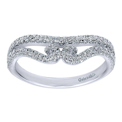 Anniversary Band 14k White Gold Diamond Curved
